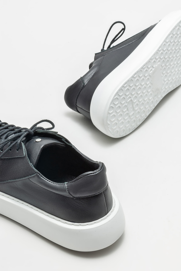 Siyah deri erkek spor ayakkabı - Elle Shoes