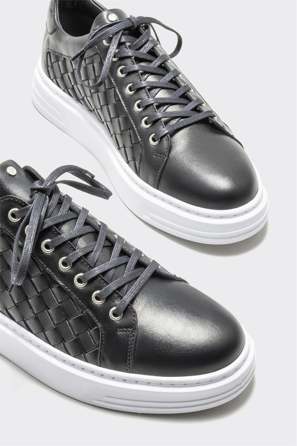 Siyah deri erkek spor ayakkabı - Elle Shoes