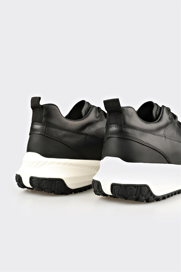 Siyah Deri Erkek Spor Ayakkabı