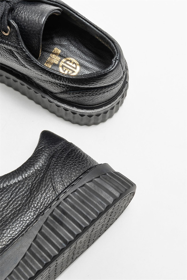 Siyah deri erkek spor ayakkabı - Elle Shoes