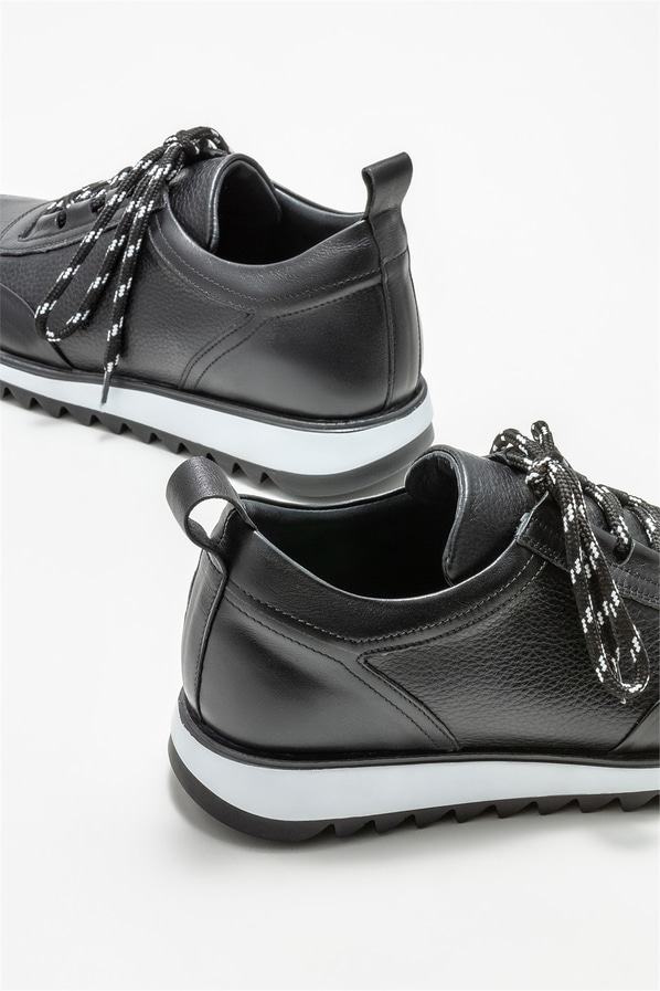 Siyah deri erkek spor ayakkabı - Elle Shoes