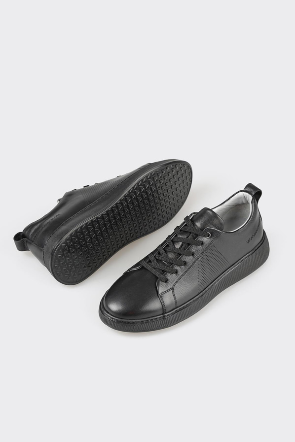 Siyah deri erkek spor ayakkabı - Elle Shoes
