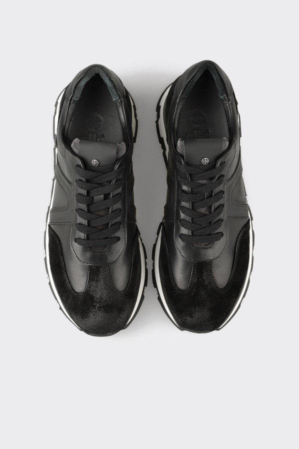 Siyah Deri Erkek Spor Ayakkabı