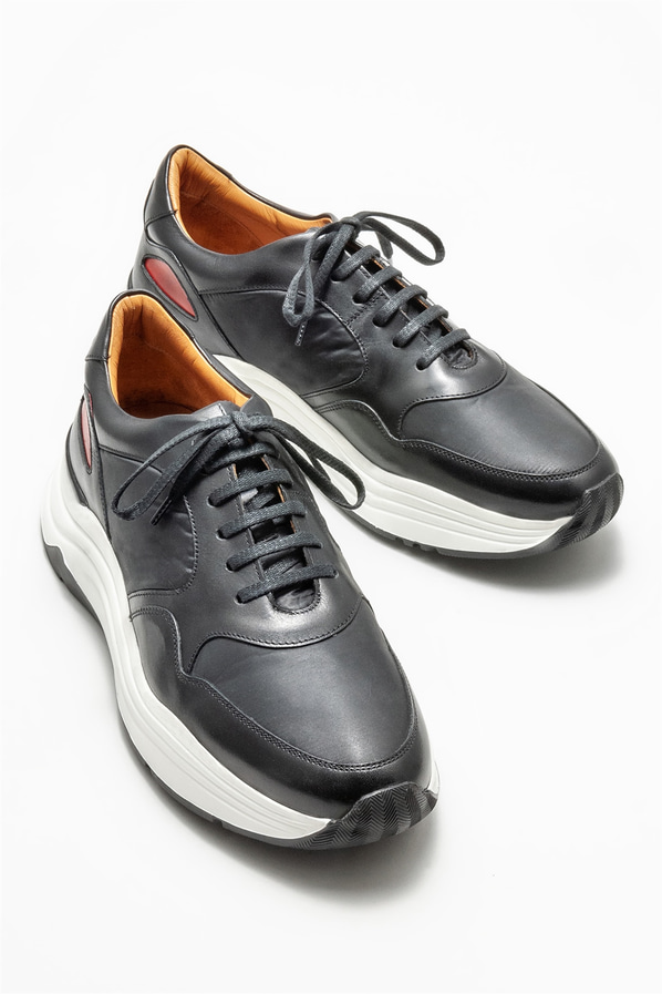 Siyah deri erkek spor ayakkabı - Elle Shoes