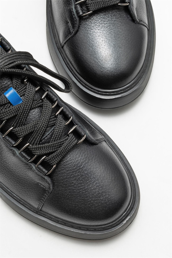 Siyah deri erkek spor ayakkabı - Elle Shoes