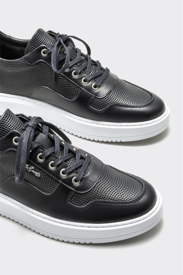 Siyah deri erkek spor ayakkabı - Elle Shoes
