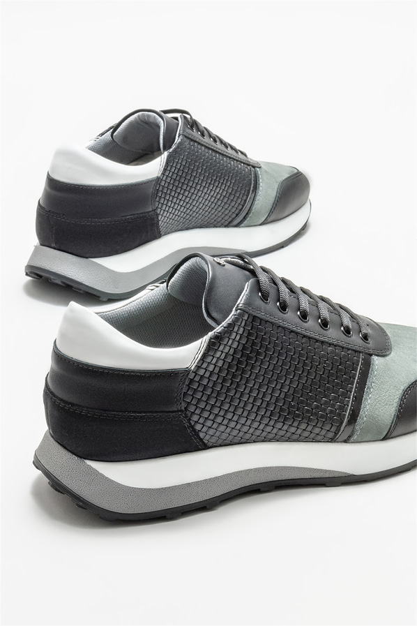 Siyah deri erkek spor ayakkabı - Elle Shoes