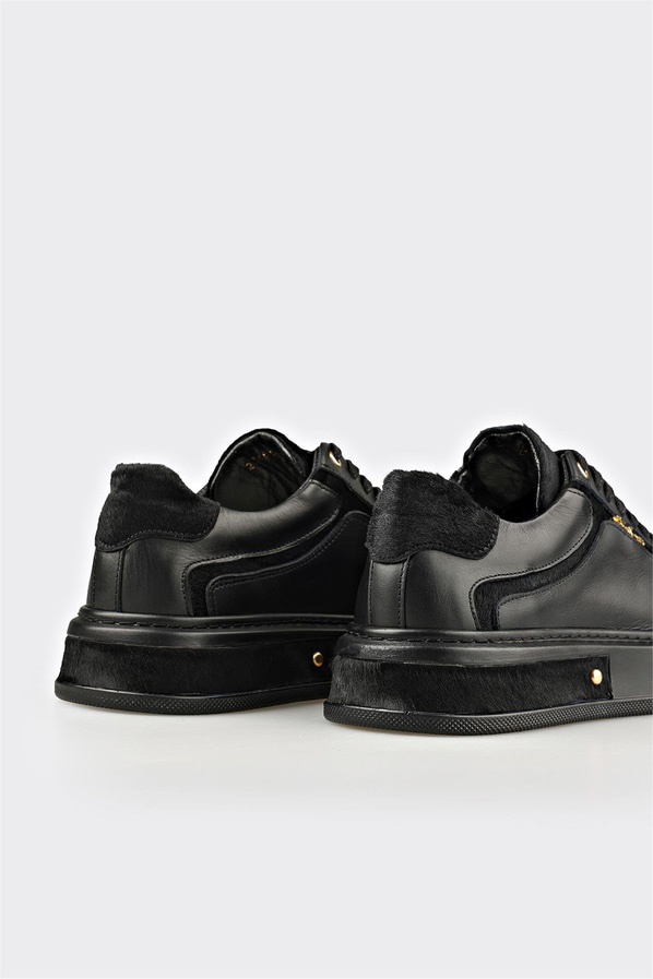 Siyah Deri Erkek Spor Ayakkabı