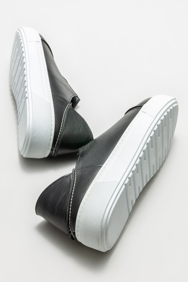 Siyah deri erkek spor ayakkabı - Elle Shoes