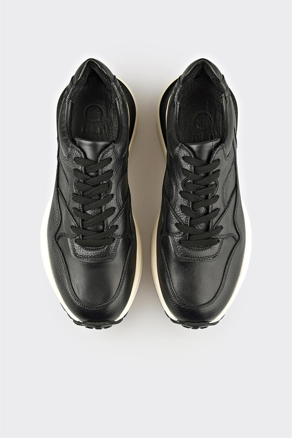 Siyah Deri Erkek Spor Ayakkabı