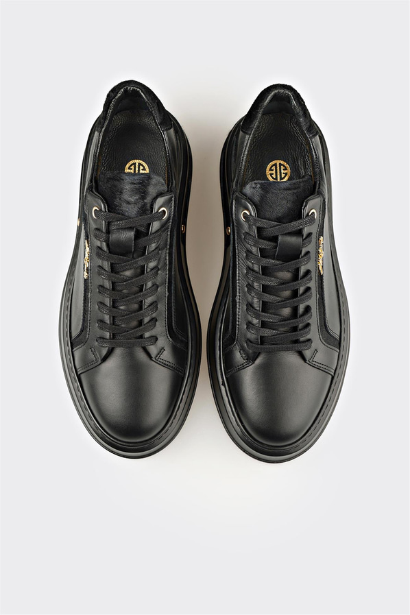 Siyah Deri Erkek Spor Ayakkabı