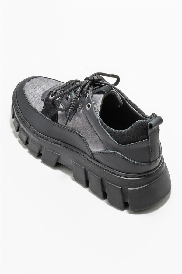 Siyah deri erkek spor ayakkabı - Elle Shoes
