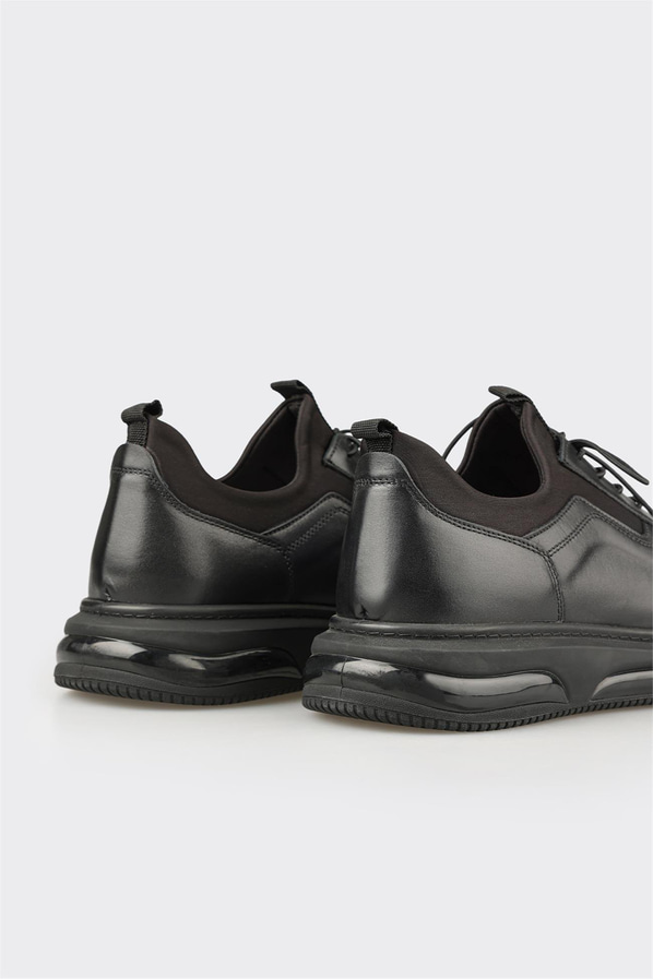 Siyah Deri Erkek Spor Ayakkabı