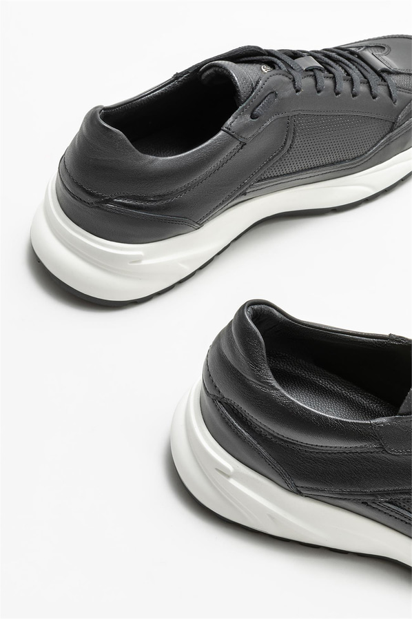 Siyah deri erkek spor ayakkabı - Elle Shoes
