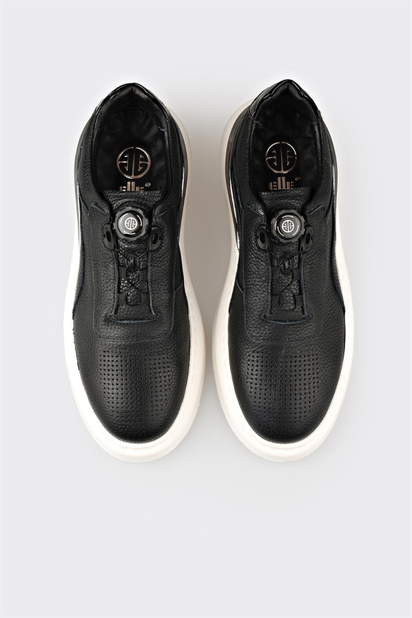 Siyah Deri Erkek Spor Ayakkabı