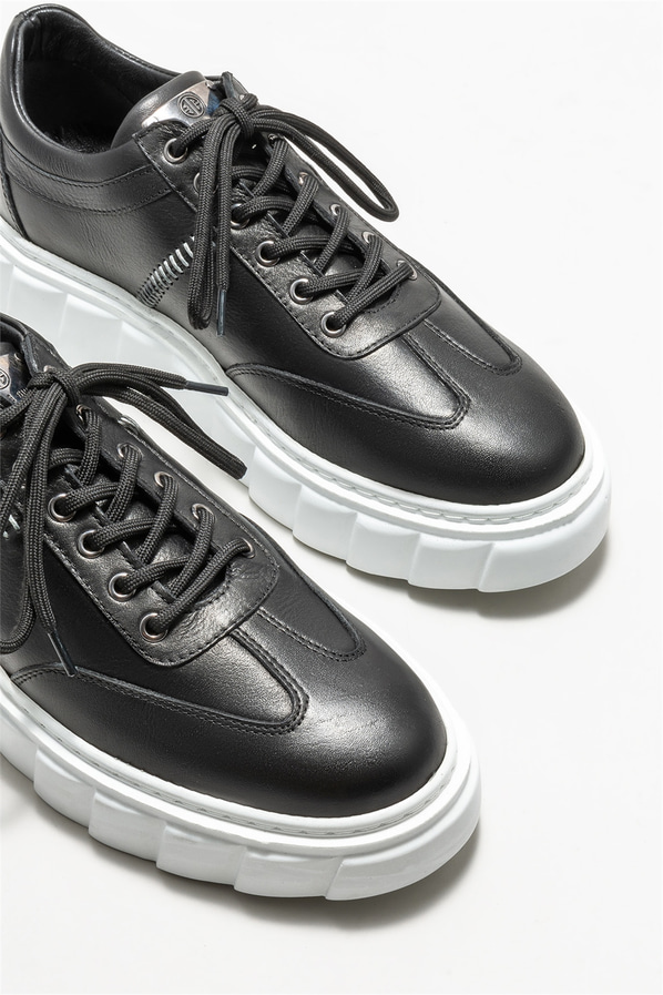 Siyah deri erkek spor ayakkabı - Elle Shoes