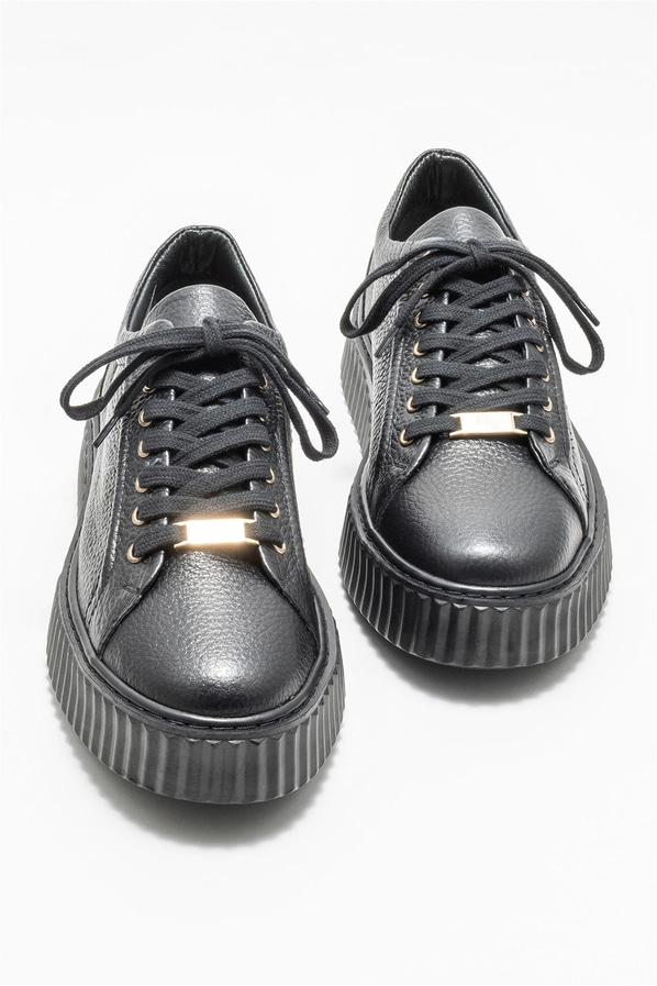 Siyah deri erkek spor ayakkabı - Elle Shoes