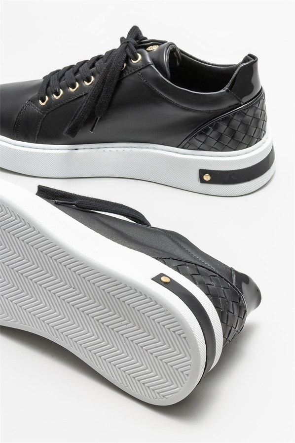 Siyah deri erkek spor ayakkabı - Elle Shoes