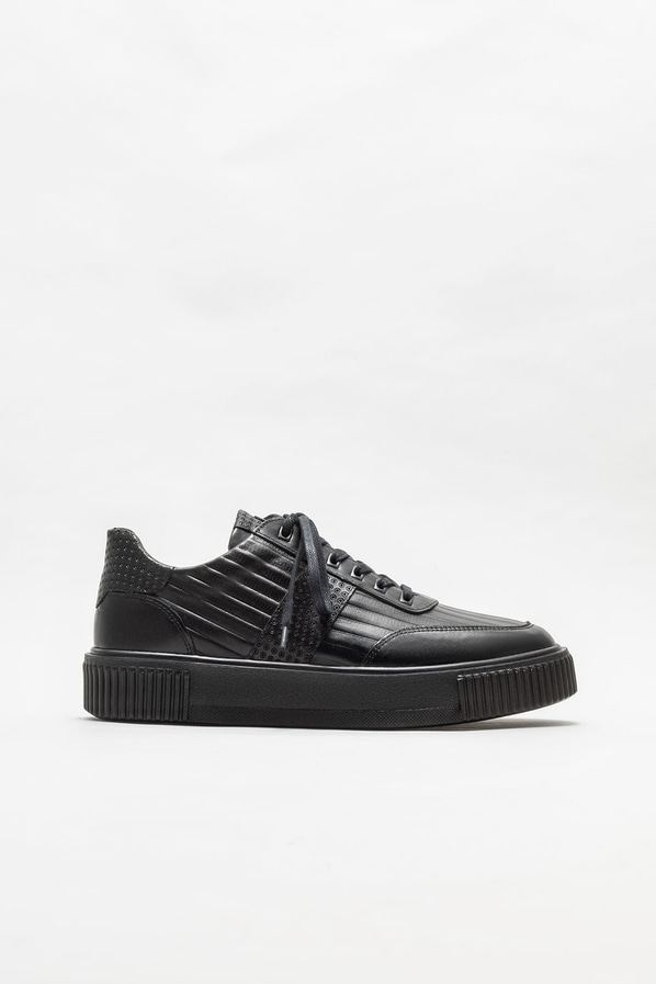 Siyah deri erkek spor ayakkabı - Elle Shoes