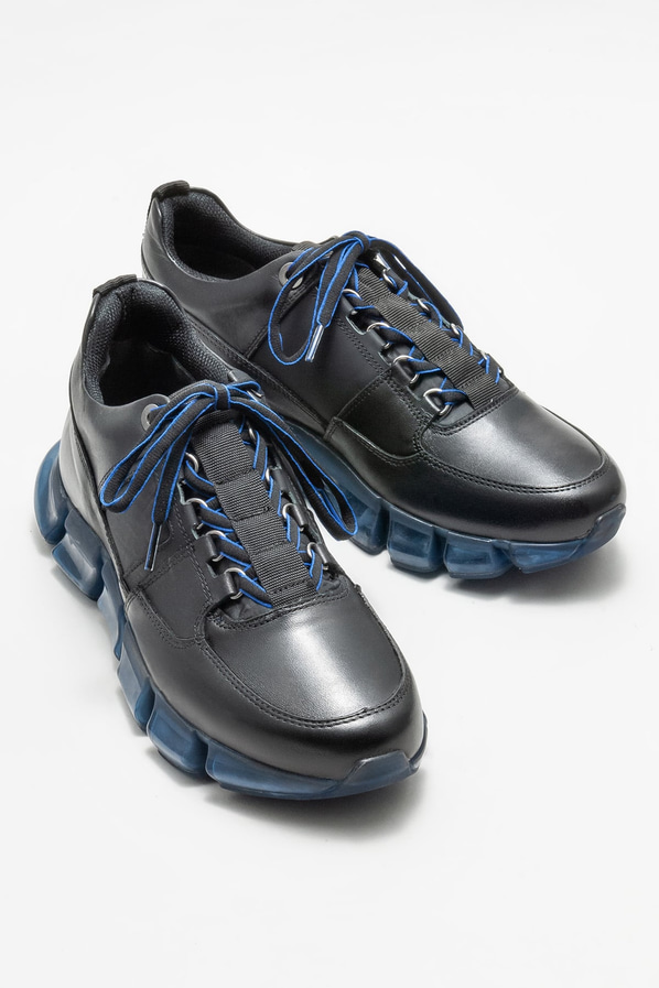 Siyah deri erkek spor ayakkabı - Elle Shoes