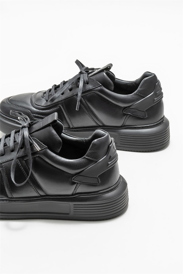 Siyah deri erkek spor ayakkabı - Elle Shoes