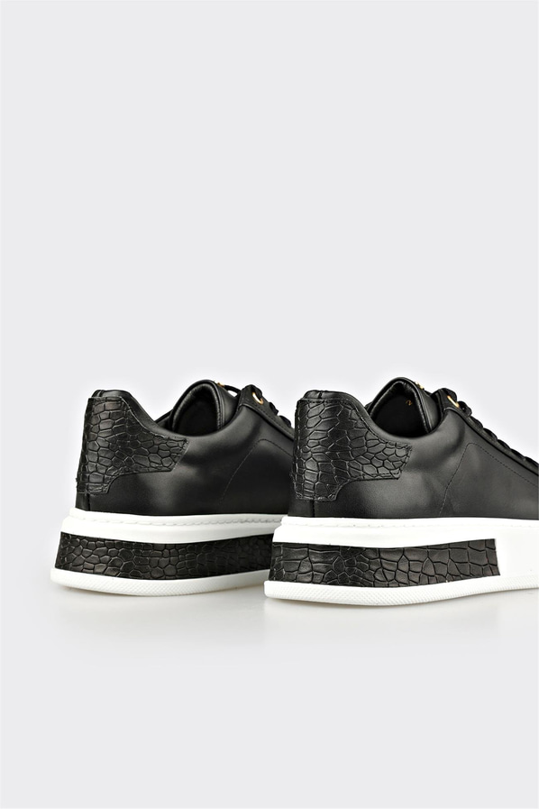 Siyah Deri Erkek Spor Ayakkabı