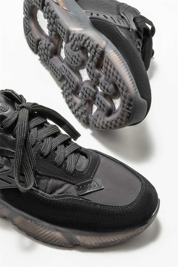 Siyah deri erkek spor ayakkabı - Elle Shoes