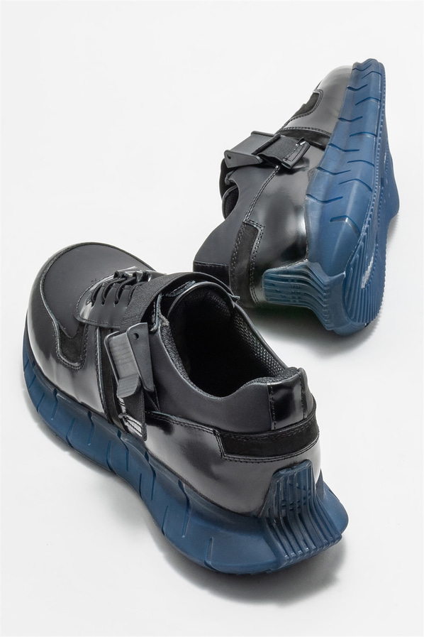 Siyah deri erkek spor ayakkabı - Elle Shoes