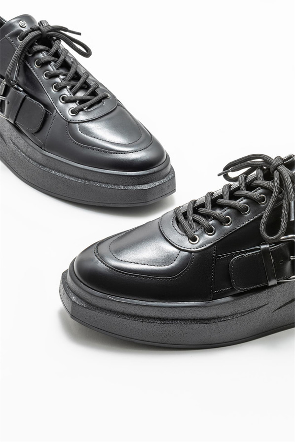 Siyah deri erkek spor ayakkabı - Elle Shoes