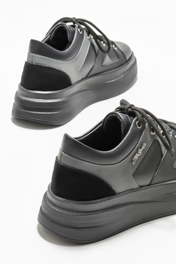 Siyah deri erkek spor ayakkabı - Elle Shoes