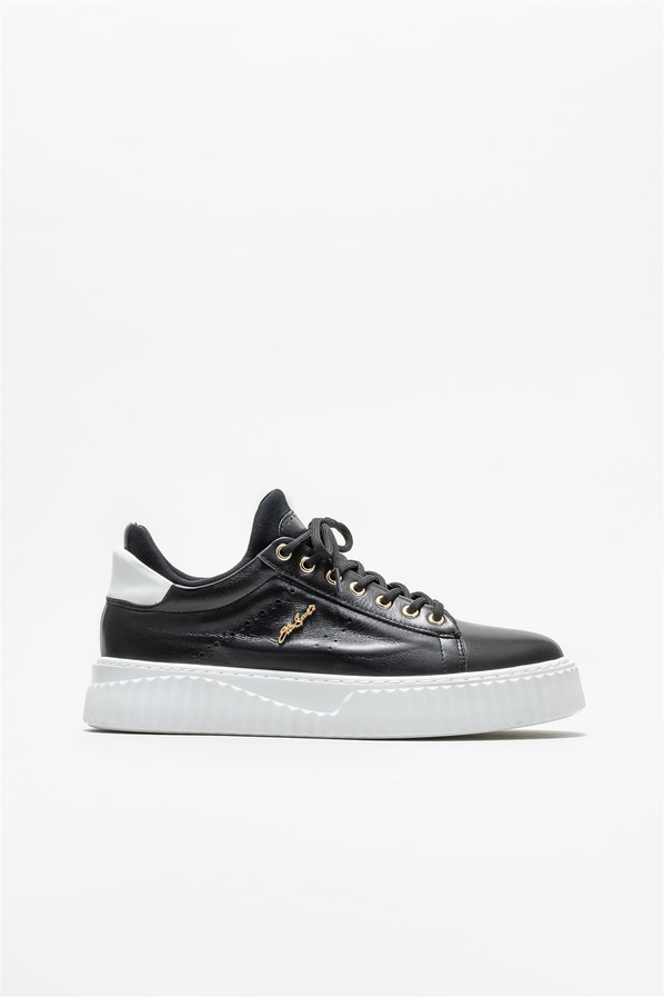 Siyah deri erkek spor ayakkabı - Elle Shoes