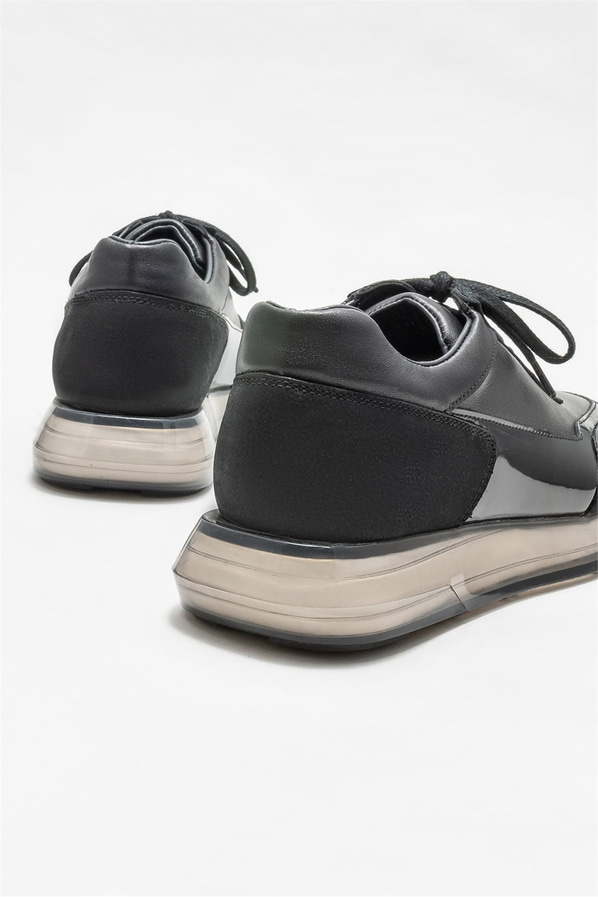 Siyah deri erkek spor ayakkabı - Elle Shoes
