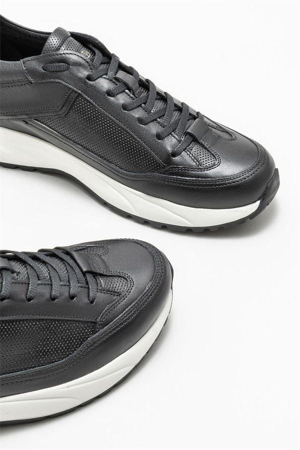 Siyah deri erkek spor ayakkabı - Elle Shoes
