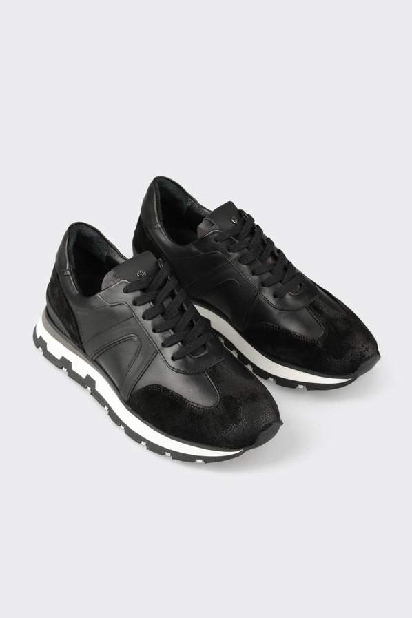 Siyah Deri Erkek Spor Ayakkabı