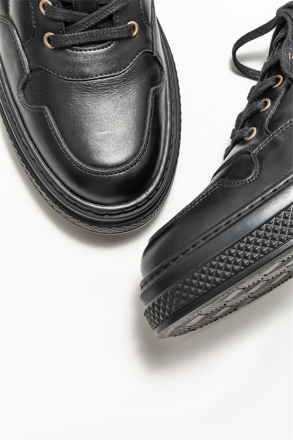 Siyah deri erkek spor ayakkabı - Elle Shoes