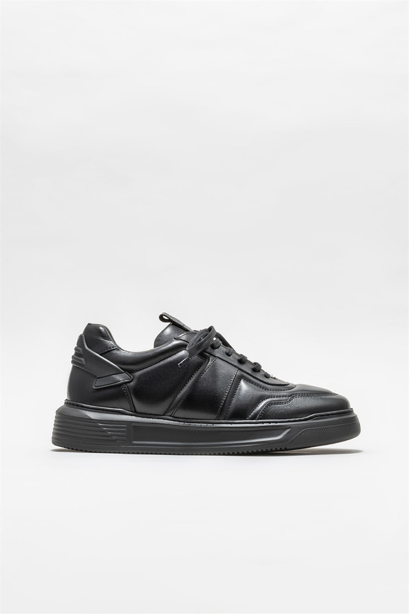 Siyah deri erkek spor ayakkabı - Elle Shoes