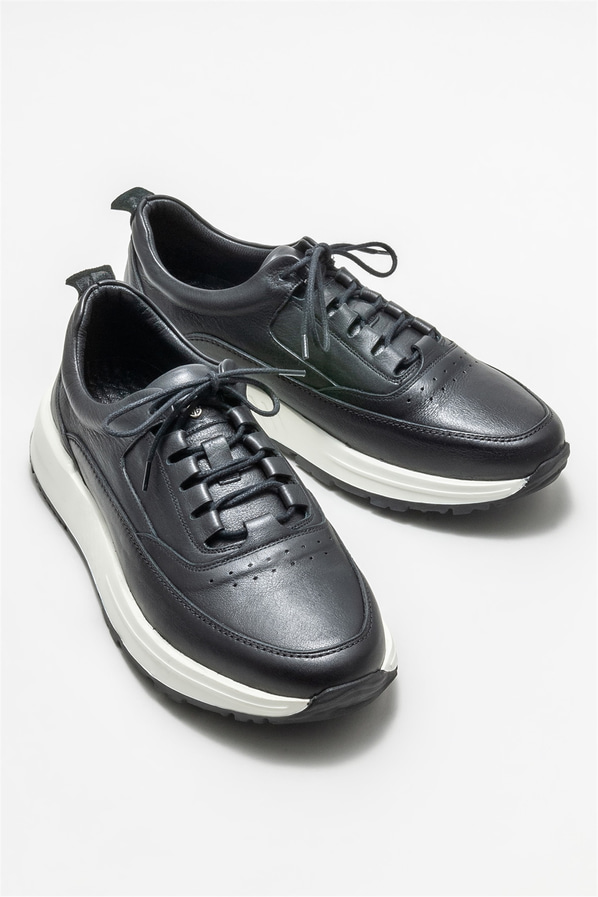 Siyah deri erkek spor ayakkabı - Elle Shoes