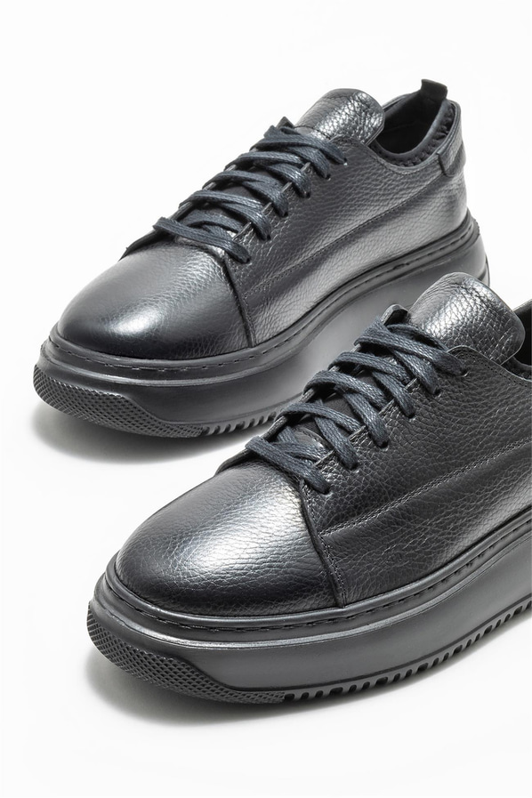 Siyah deri erkek spor ayakkabı - Elle Shoes