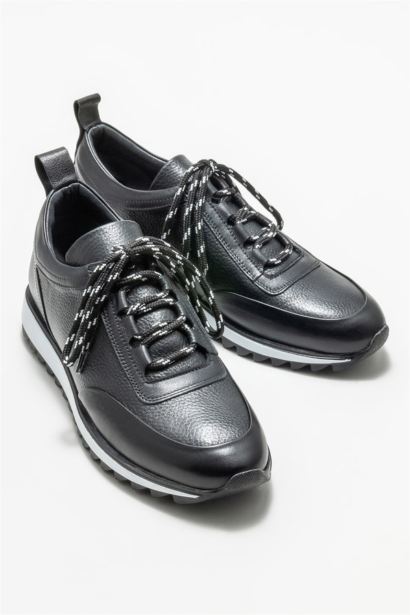 Siyah deri erkek spor ayakkabı - Elle Shoes