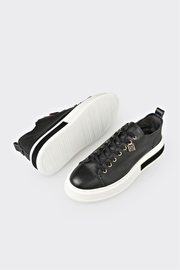 Siyah Deri Erkek Spor Ayakkabı