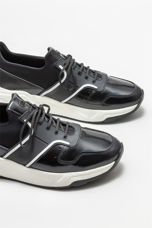 Siyah deri erkek spor ayakkabı - Elle Shoes