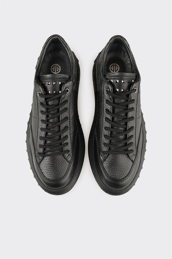 Siyah Deri Erkek Spor Ayakkabı