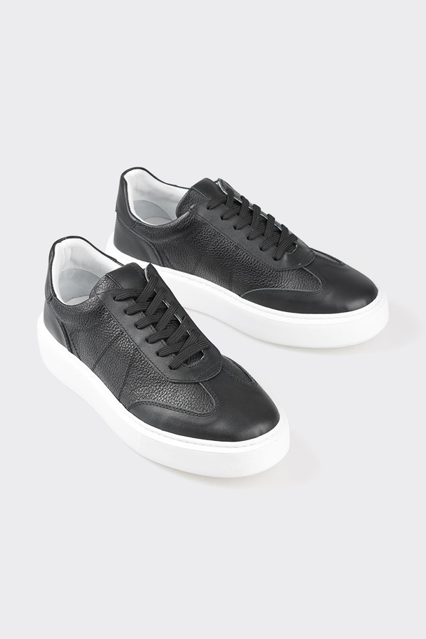 Siyah deri erkek spor ayakkabı - Elle Shoes