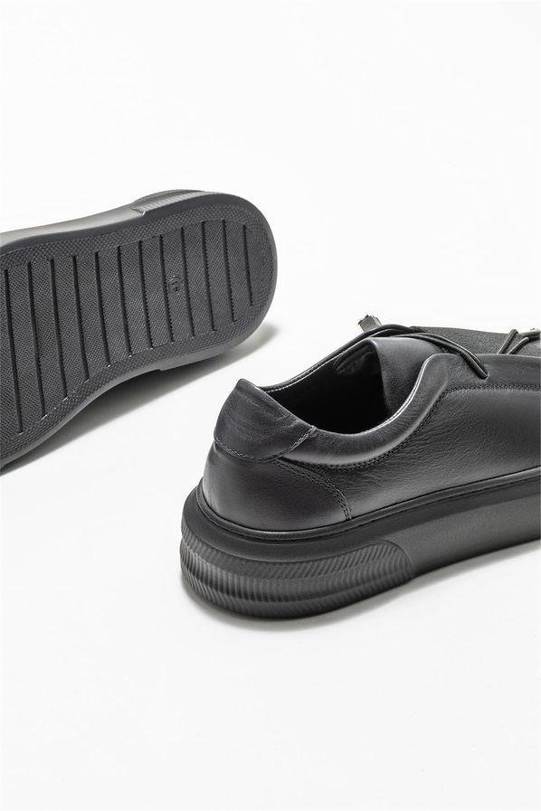 Siyah deri erkek spor ayakkabı - Elle Shoes