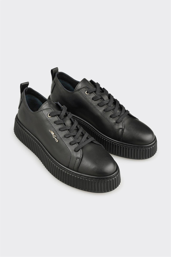 Siyah Deri Erkek Spor Ayakkabı