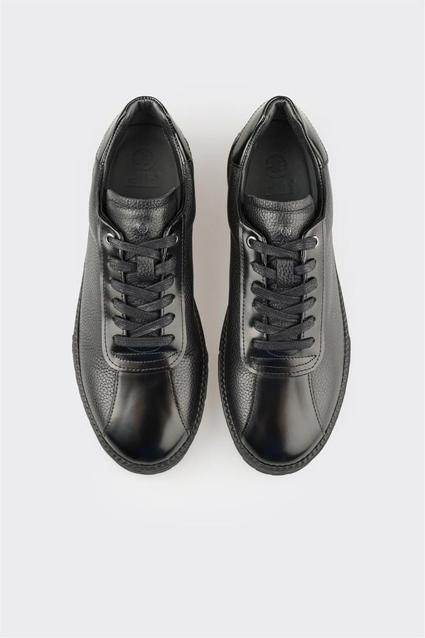 Siyah Deri Erkek Spor Ayakkabı