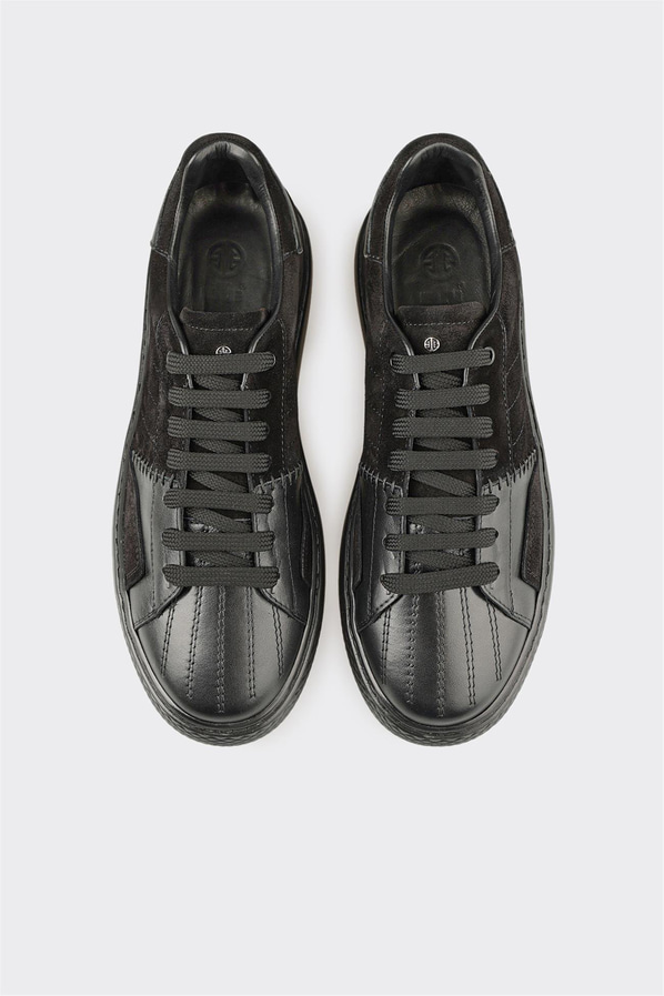 Siyah Deri Erkek Spor Ayakkabı