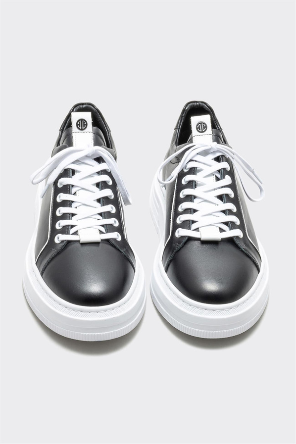 Siyah deri erkek spor ayakkabı - Elle Shoes