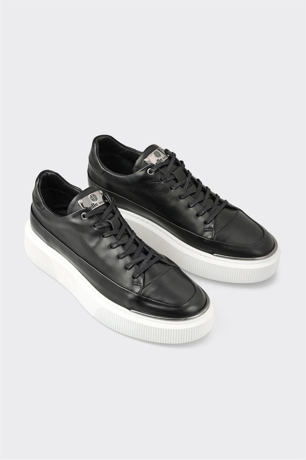 Siyah Deri Erkek Spor Ayakkabı