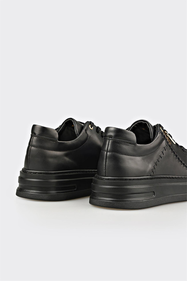 Siyah Deri Erkek Spor Ayakkabı